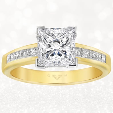 Elegance Princess Cut Diamond Engagement Ring