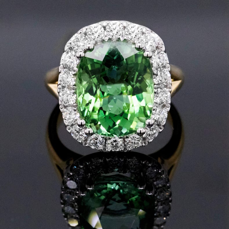 560802  Aura Green Tourmaline & Diamond Cocktail Ring | Gerard McCabe Jewellers