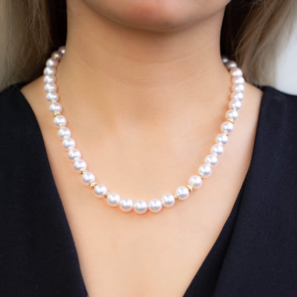Atlantis Akoya Pearl and Diamond Necklace