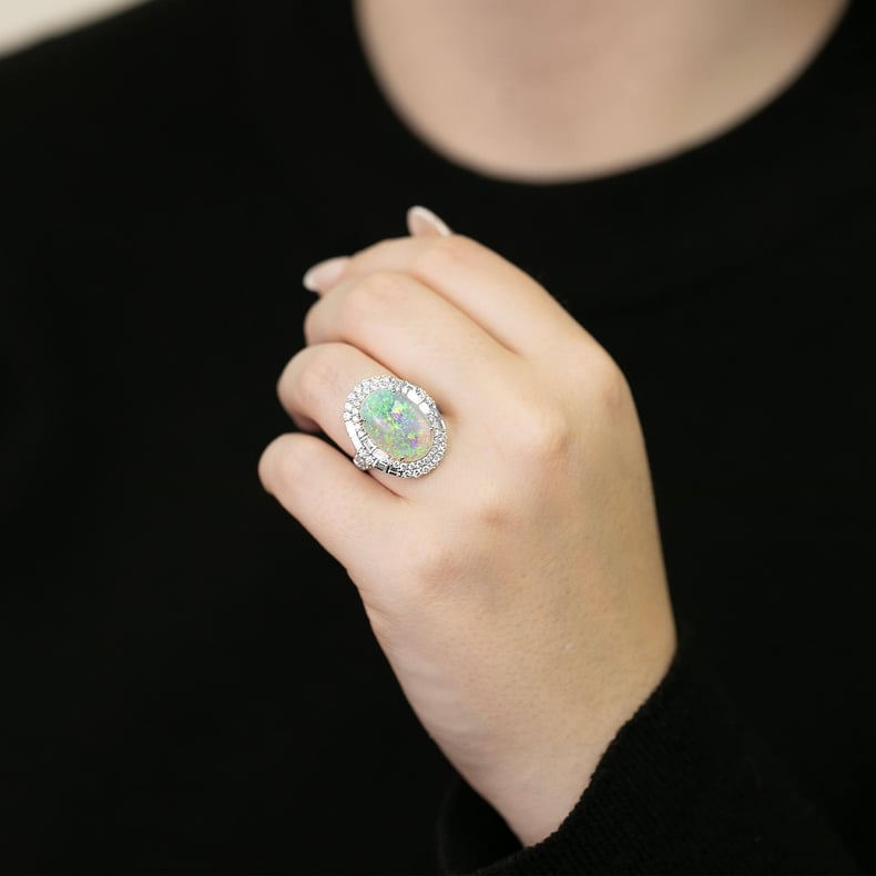 Savoir-faire Coober Pedy 5.74ct Opal and Diamond Cocktail Ring