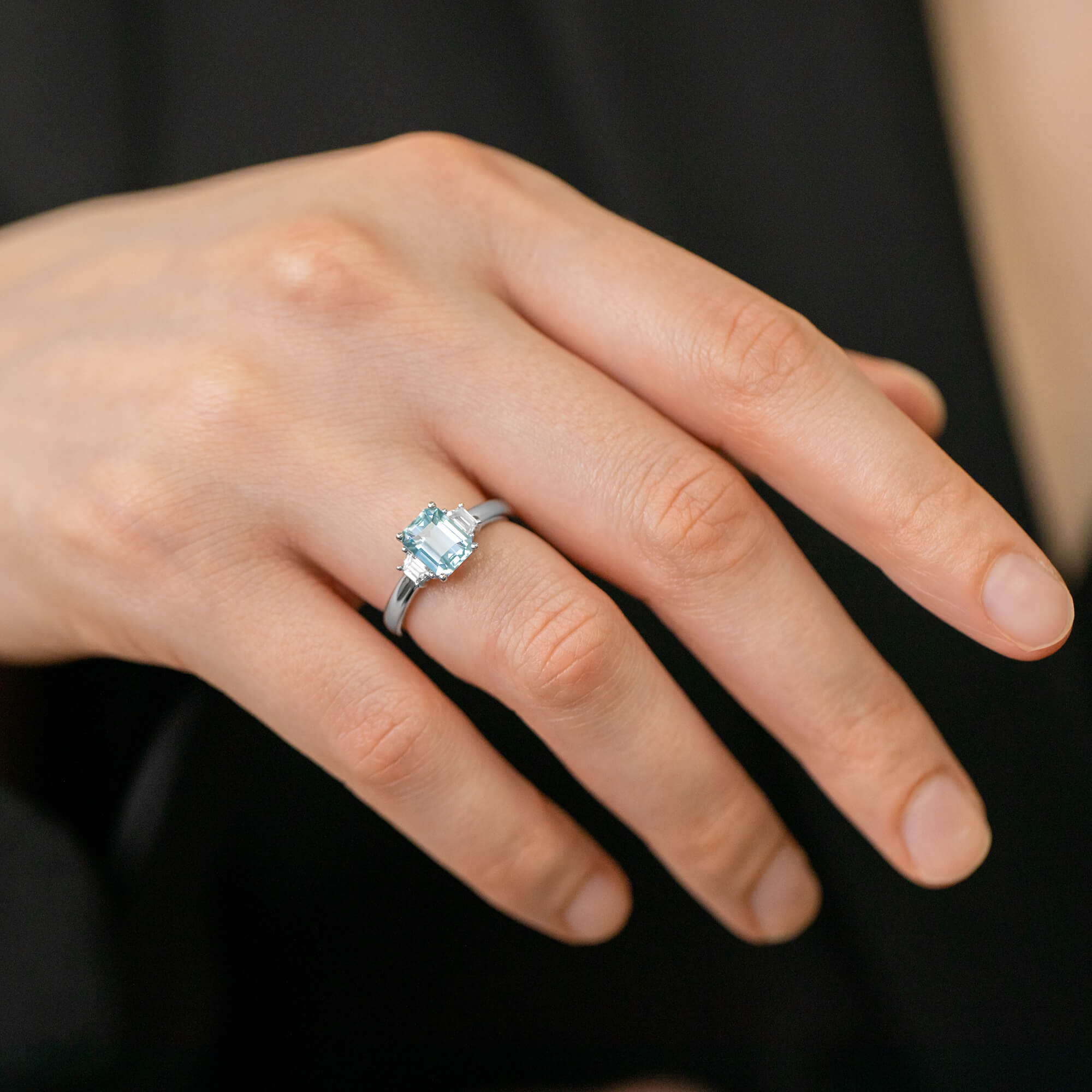 Capri Aquamarine and Diamond Ring