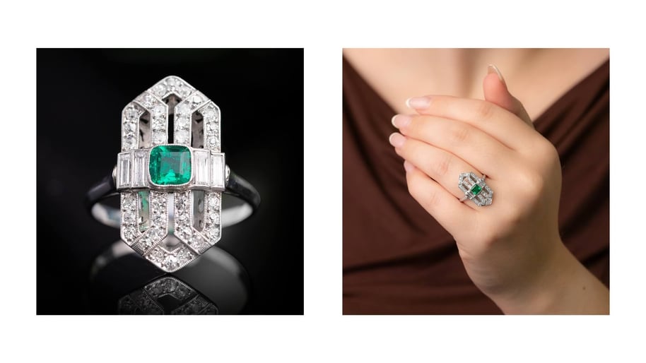 Art Deco Emerald & Diamond Ring Circa 1930s SKU 568581 | Gerard McCabe Jewellers 2026
