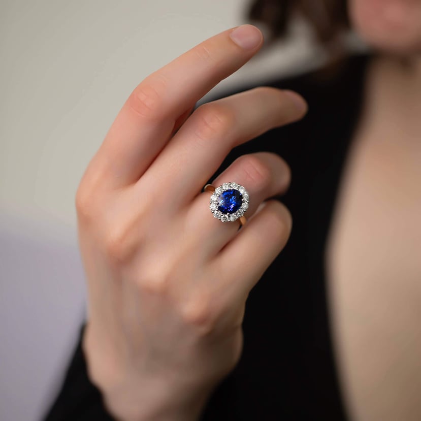 Aura Oval Cut Sapphire & Diamond Dress Ring SKU 571580