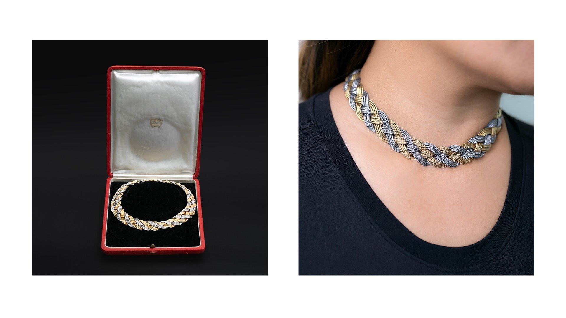 Cartier 18k Two Tone Necklet Hallmarked 1967 SKU: 567176