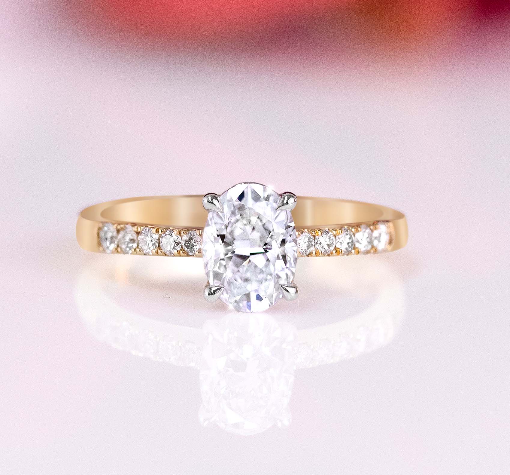Celeste Oval Cut Diamond Engagement Ring | Yellow Gold | Diamond Set Band | Gerard McCabe 2026