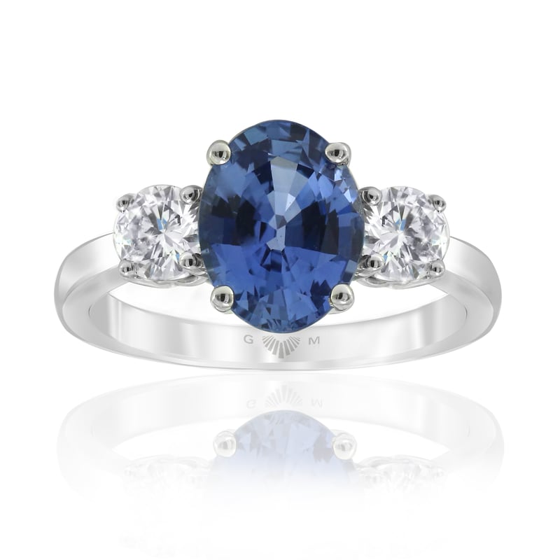 Tria Oval Cut Sapphire & Diamond Ring