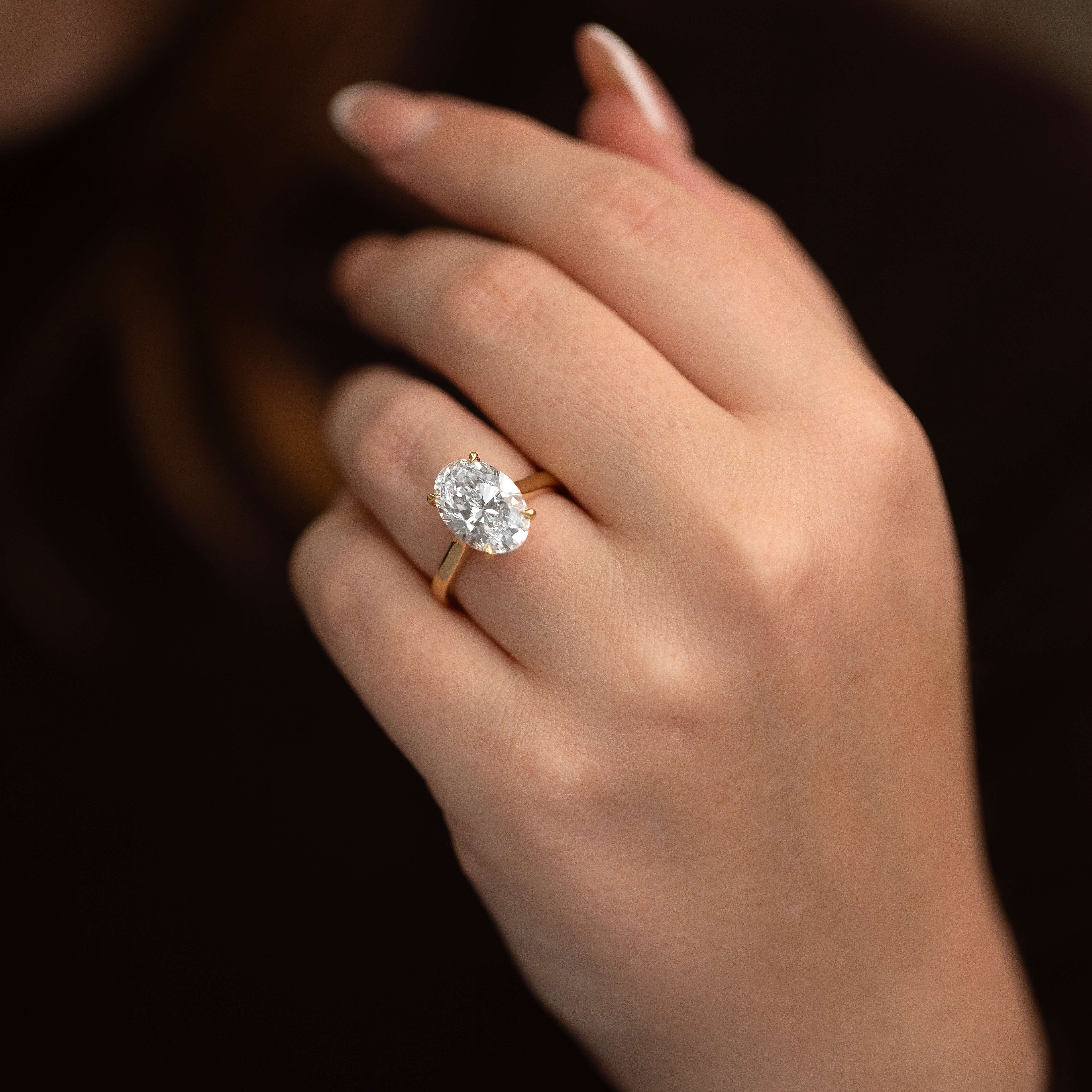 Collette 4.00ct Oval Cut DVVS2 Lab Grown Diamond Engagement Ring SKU: 570842