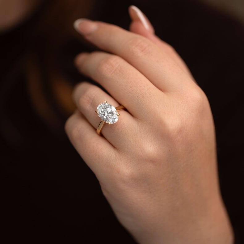 Collette 4.00ct Oval Cut DVVS2 Lab Grown Diamond Engagement Ring SKU: 570842