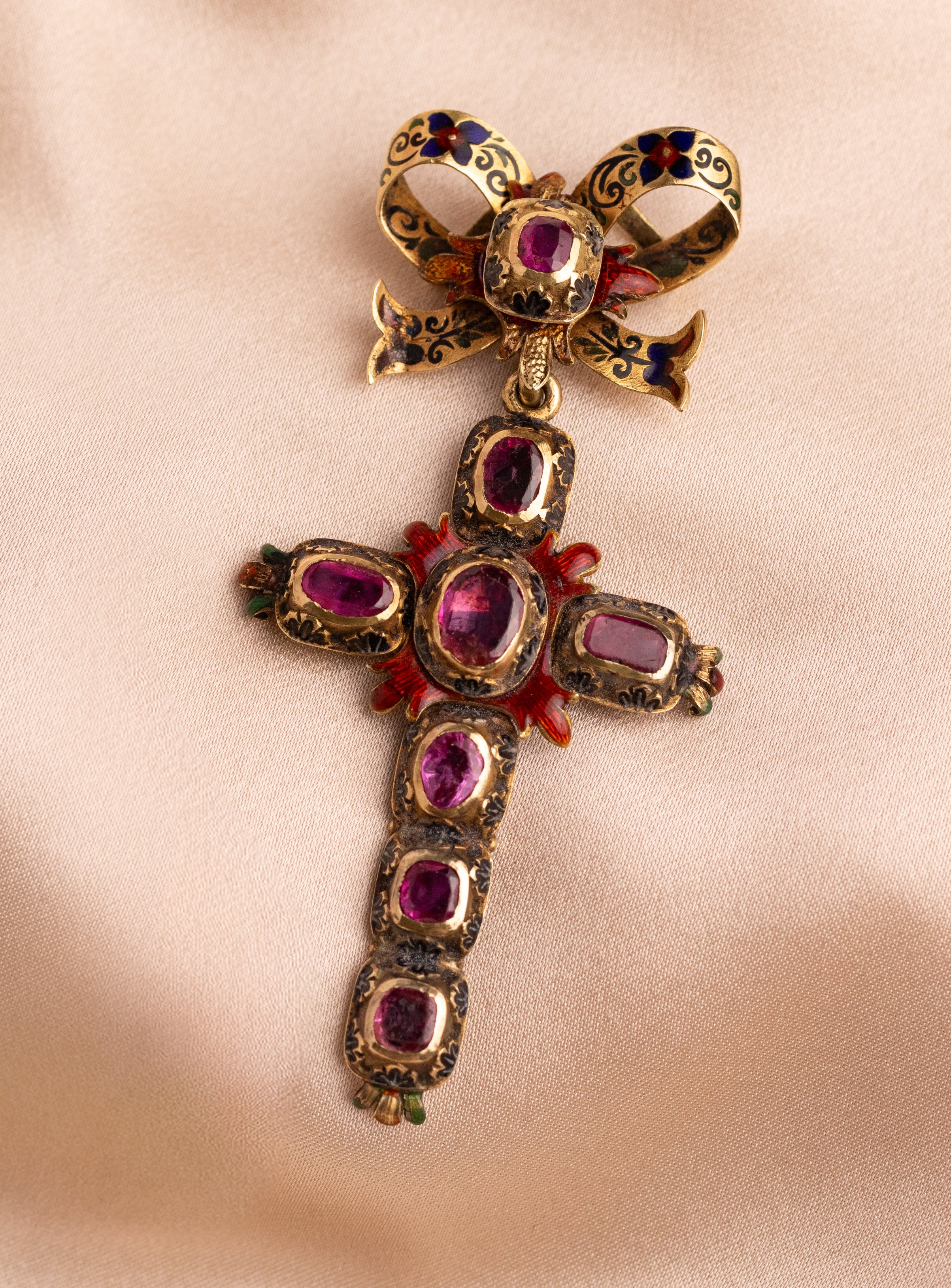 Georgian Ruby & Enamel Cross Circa 1780-1800 SKU 570936 | Gerard McCabe Antiques