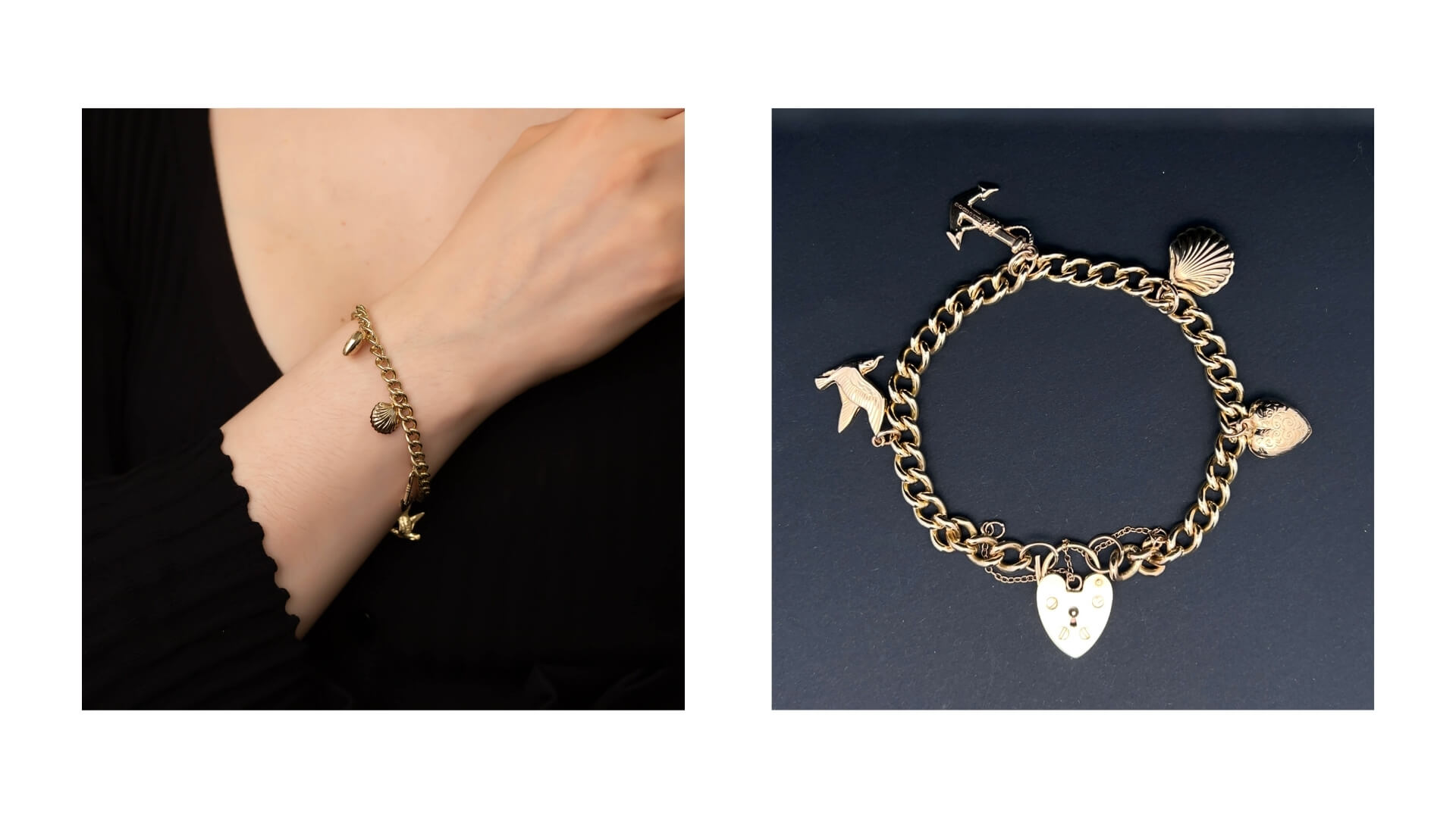 Late 20th Century Charm Padlock Bracelet Hallmarked 1972 SKU 571543 | Gerard McCabe Antiques 2026