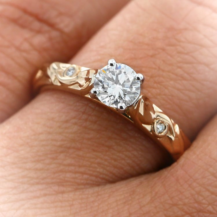 Trinity Rose Solitaire Diamond Ring