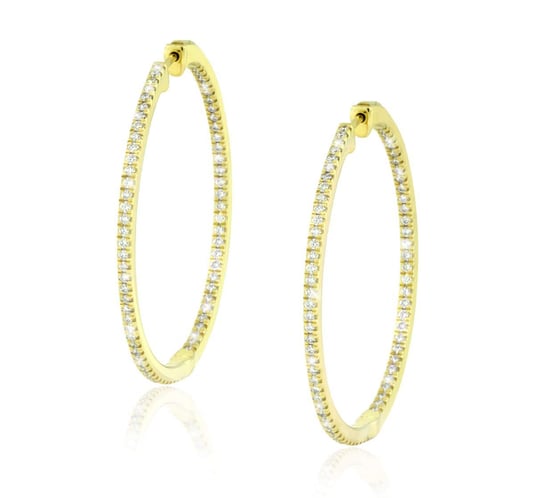 Classic Diamond Hoop Earrings