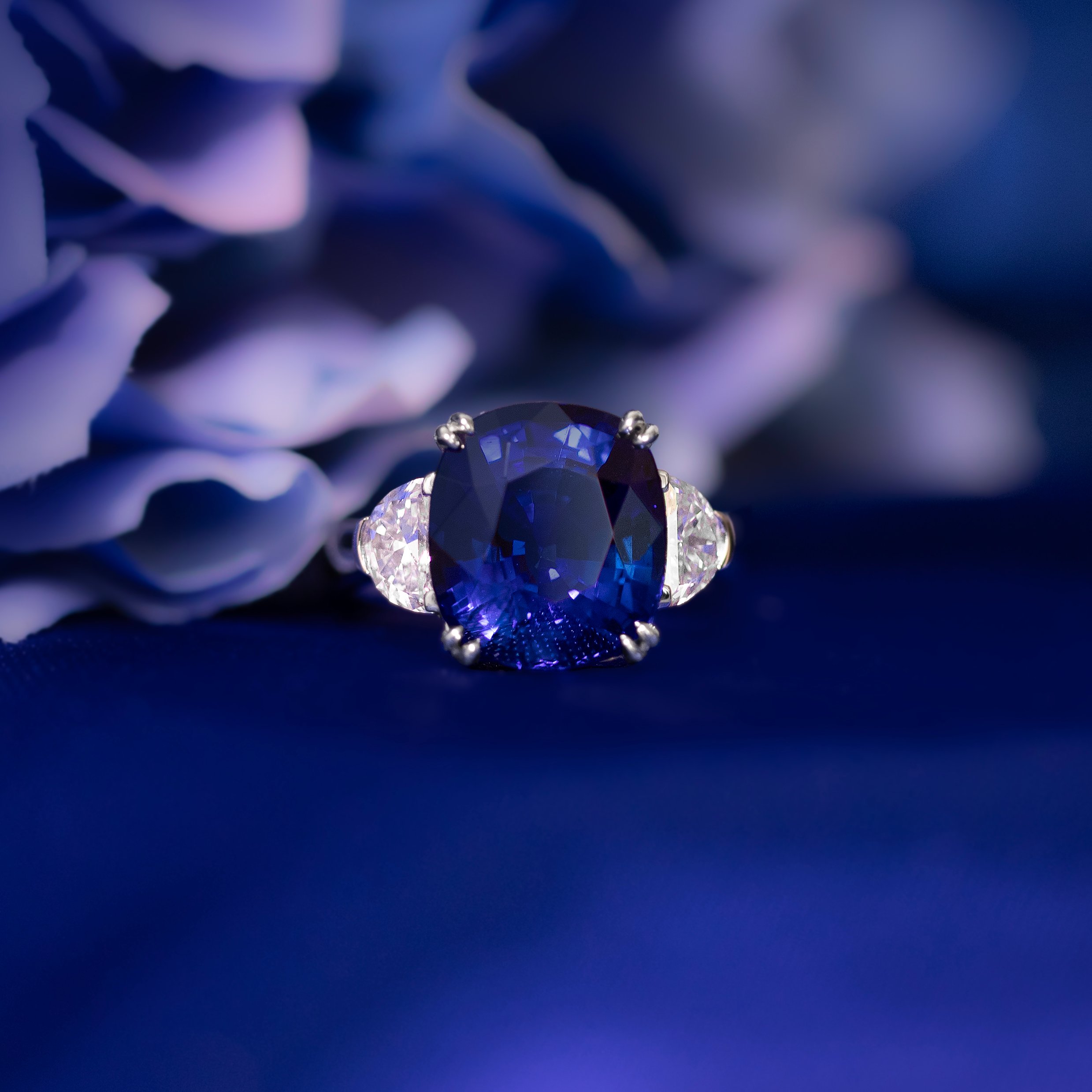 Blue Moon Cherish 8.59ct Sapphire & Diamond Ring