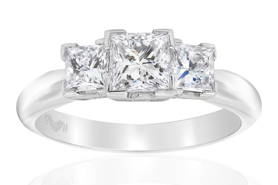 Gerard McCabe Classic Tria Princess Cut Engagement Ring